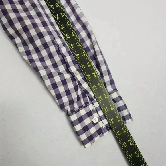 J Crew Men's Button Down Long Sleeve Shirt Medium 100% Cotton Purple Checkered‎ - Picture 16 of 16